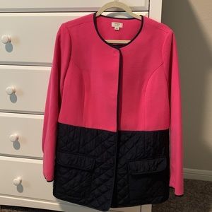 Crown & Ivy Pink and Navy Coat Size M